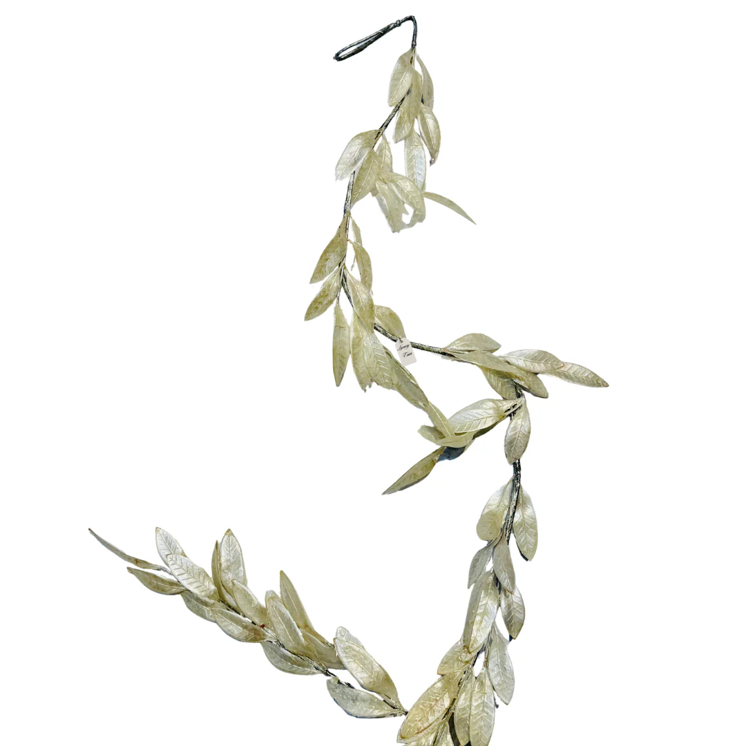 Christmas Silver Leaf Garland Decoration Luxury Casa