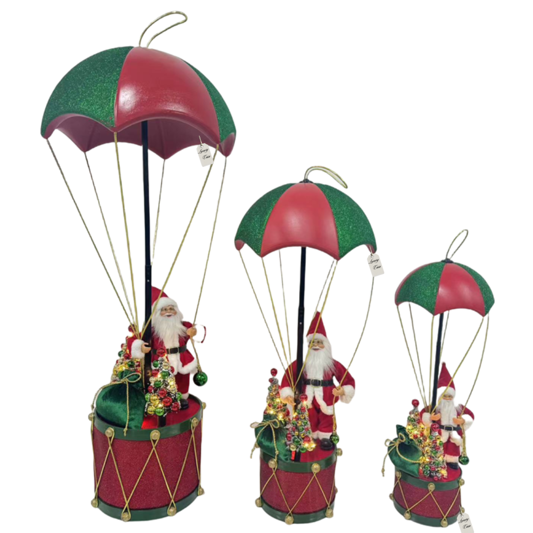 Santa Parachute with Drum Base – Collapsible Christmas Decoration Luxury Casa
