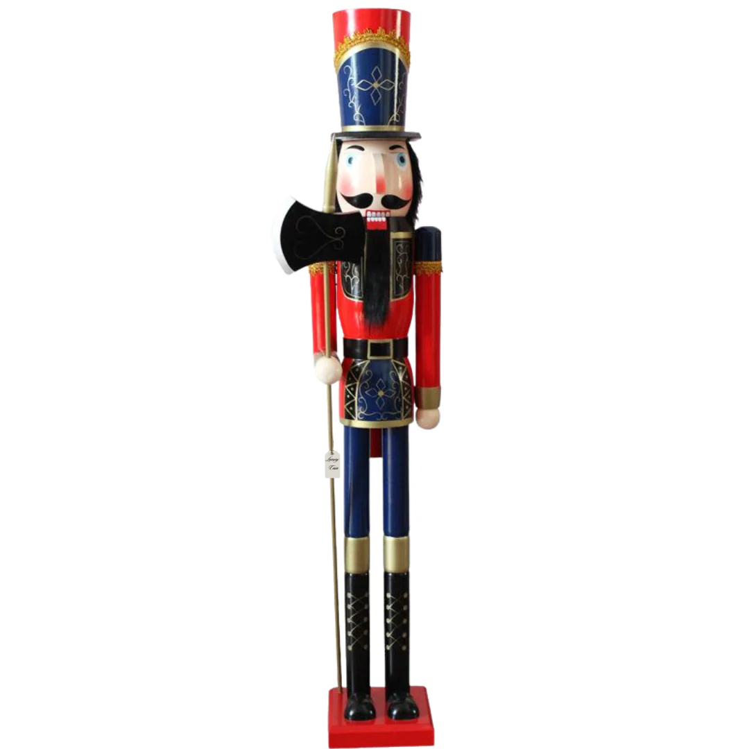 Classic Wooden Christmas Nutcracker Soldier – Red & Blue Luxury Casa