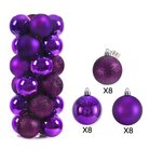 Christmas Baubles Ornaments Set – 24 pcs (8 cm, Glitter, Glossy & Matte Christmas Tree Decorations) Luxury Casa