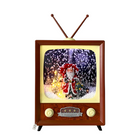 Retro Christmas TV Decoration with Santa & Snowfall Luxury Casa