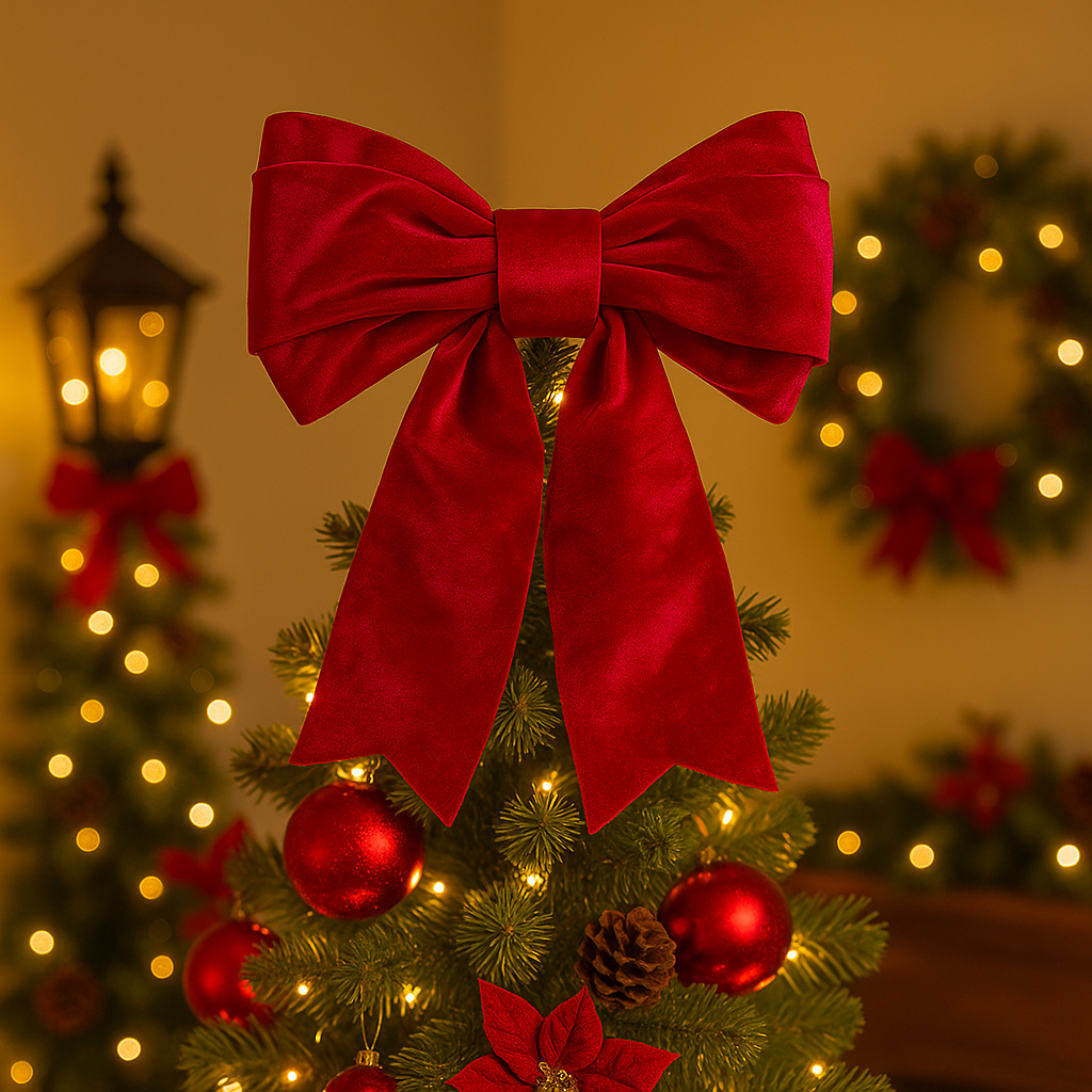 Luxury Red Velvet Christmas Bow Luxury Casa