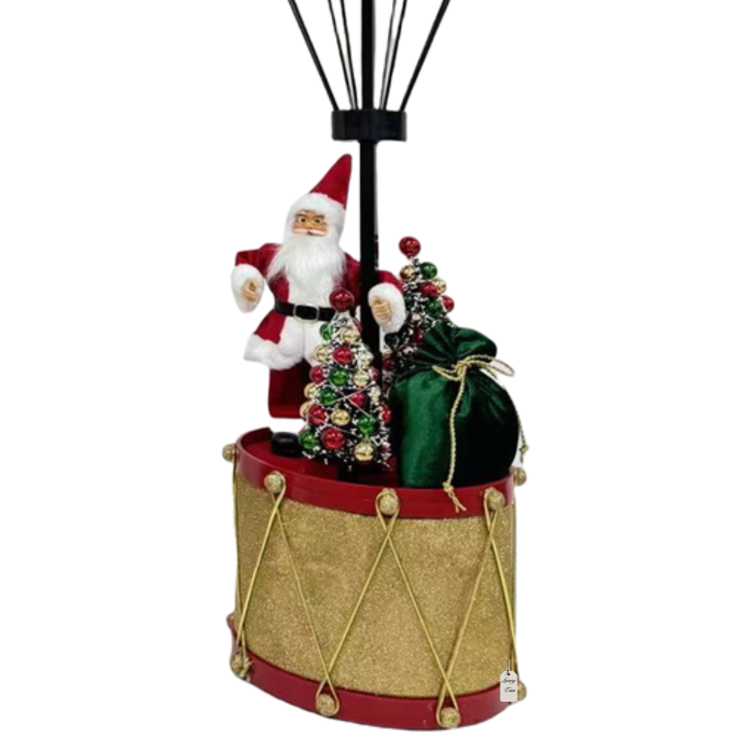 Santa Claus with Christmas Balloons on Drum Décoration Luxury Casa