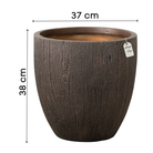 Wood Grain Textured Planter – Modern Decorative Pot - Medium Luxury Casa