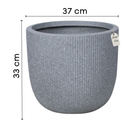 Vertical Ribbed Stone Planter – Modern Decorative Pot - Medium Luxury Casa
