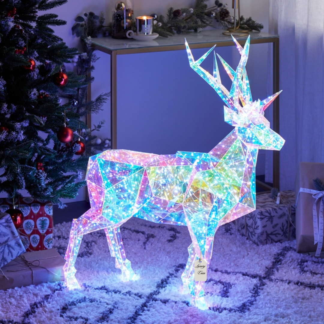 Geometric Multicolor Reindeer Decoration Luxury Casa