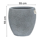Textured Stone Ribbed Planter – Modern Decorative Pot - Large Luxury Casa