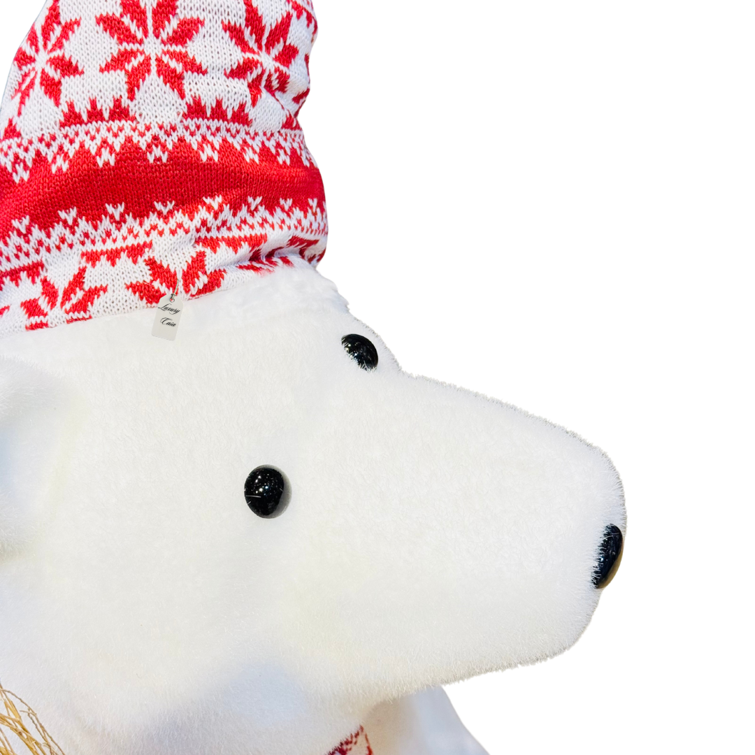 Bear Figurine with Hat, Scarf & Broom Luxury Casa