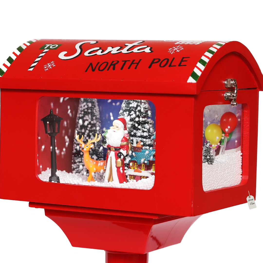 Christmas Musical Table Mailbox with Snowfall Luxury Casa