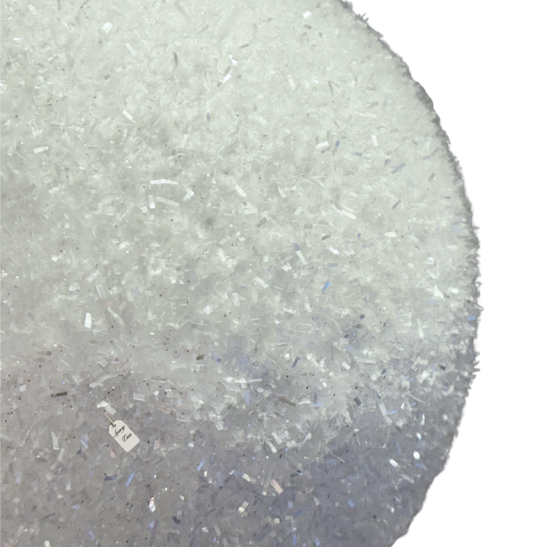 White Glitter Christmas Baubles Luxury Casa