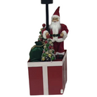 Santa Claus with Balloons on Gift Box Christmas Decoration Luxury Casa