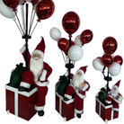 Santa Sitting on Gift Box with Balloons – Christmas Decoration Luxury Casa