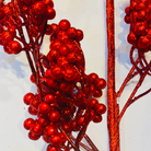 Christmas Red Glitter Berry Stem Decoration Luxury Casa