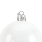 White Christmas Bauble Ornament – 12 cm (Glossy Shatterproof Decoration) Luxury Casa