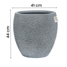 Textured Stone Ribbed Planter – Modern Decorative Pot - Small Luxury Casa