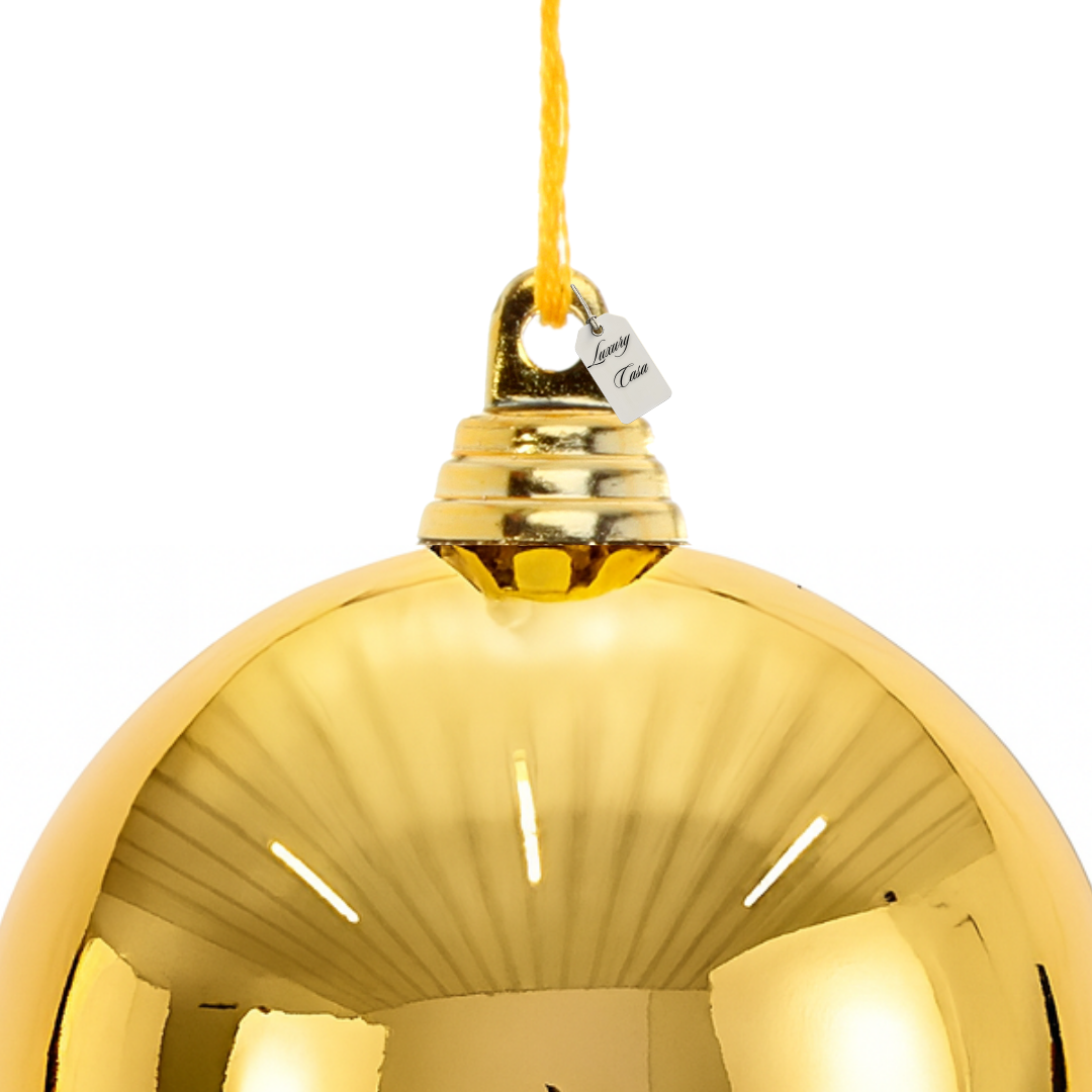 Gold Christmas Bauble Ornament – 40 cm (Glossy Shatterproof Extra-Large Decoration) Luxury Casa