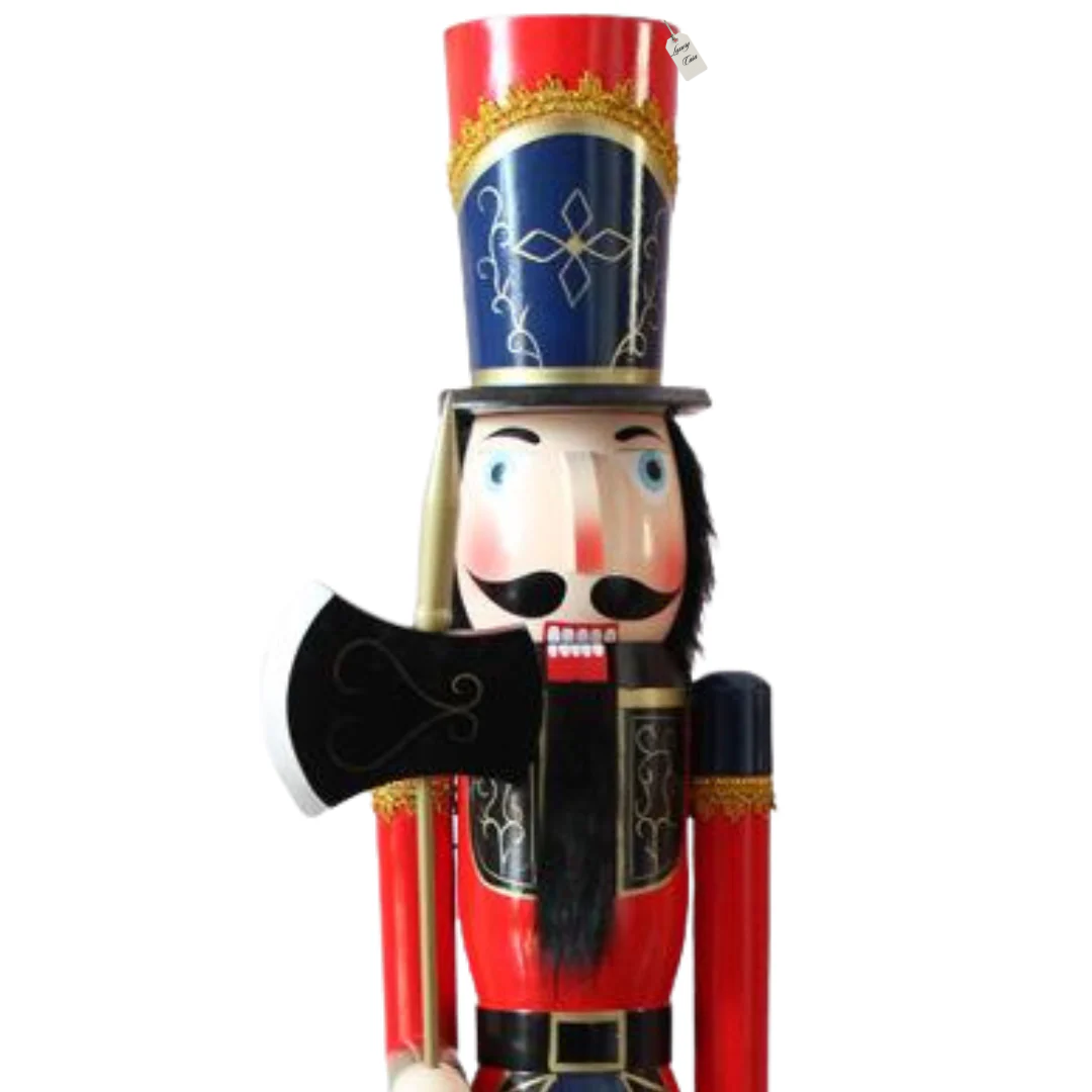 Classic Wooden Christmas Nutcracker Soldier – Red & Blue Luxury Casa