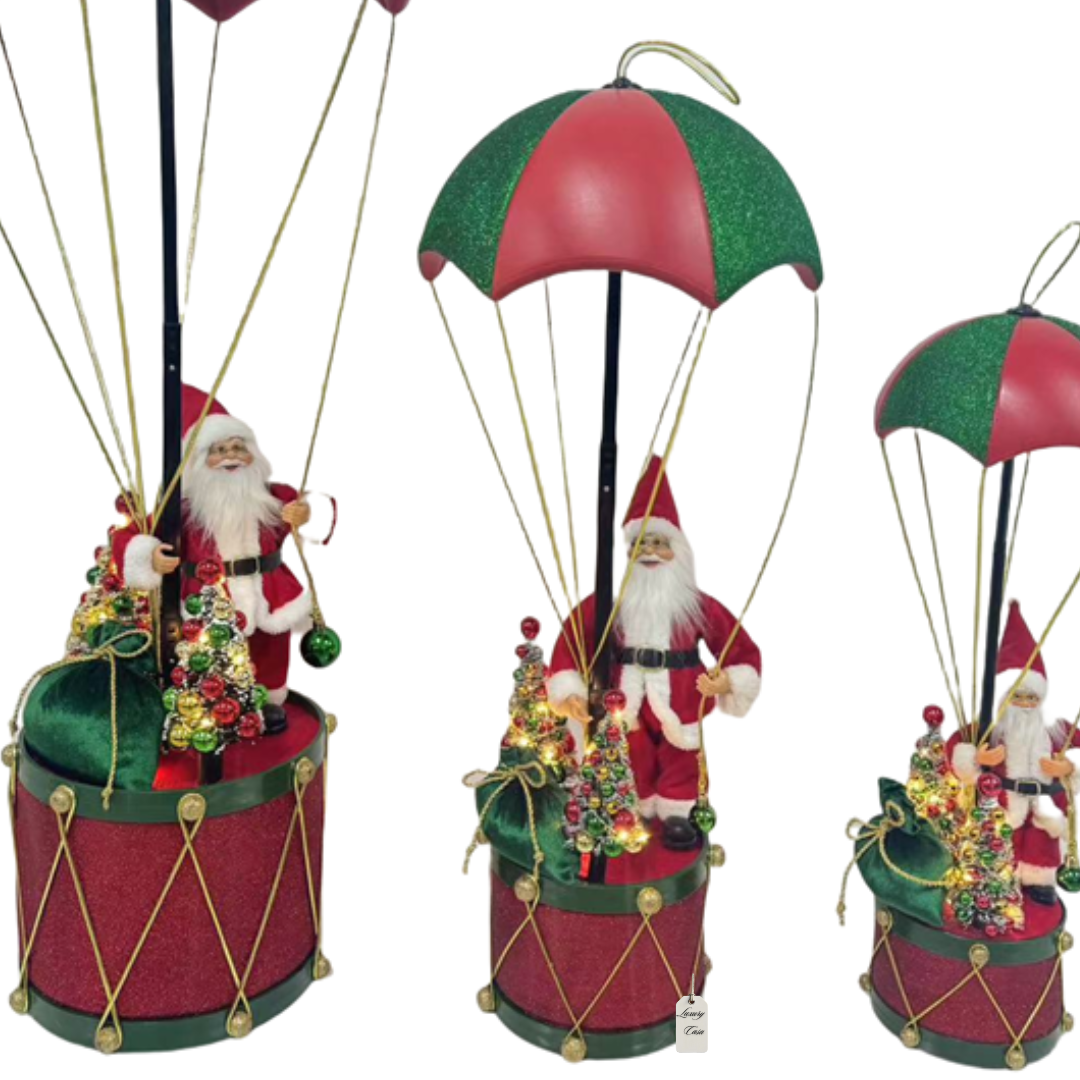 Santa Parachute with Drum Base – Collapsible Christmas Decoration Luxury Casa