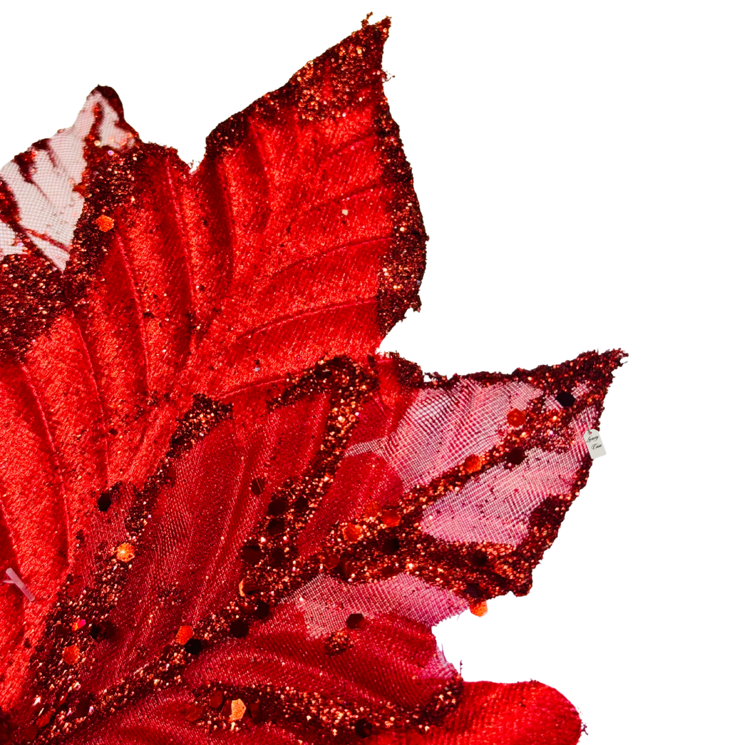 Glitter Poinsettia Flower Decoration Luxury Casa