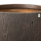 Wood Grain Textured Planter – Modern Decorative Pot - Medium Luxury Casa