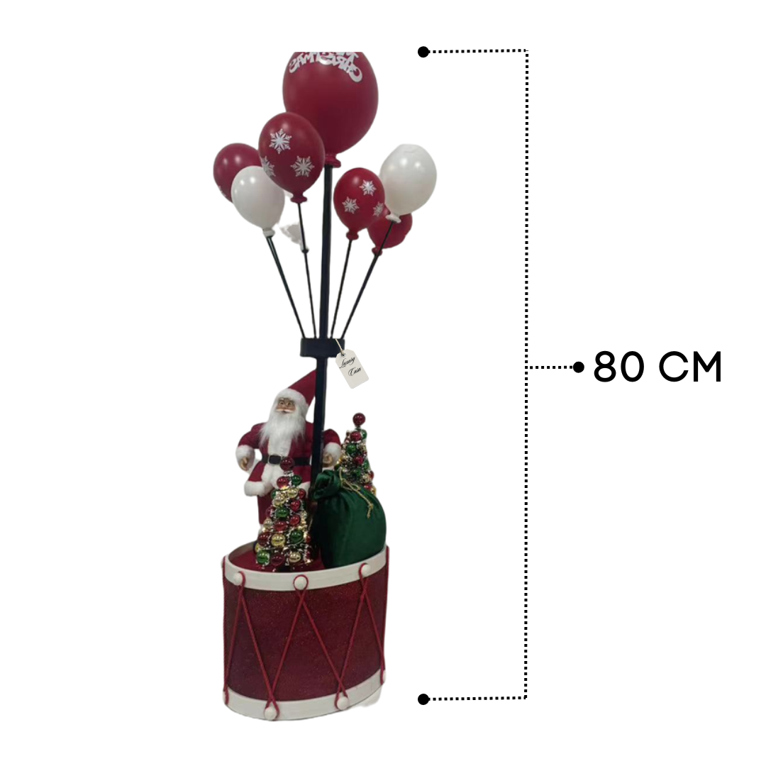 Santa Claus with Balloons on Drum Christmas Décor Luxury Casa