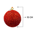 Red Glitter Christmas Baubles Luxury Casa