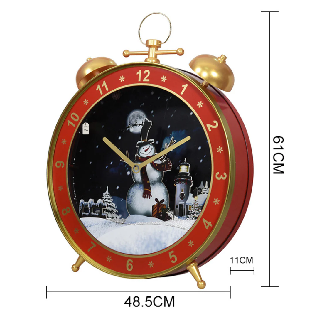 Christmas Snowing Musical Clock Decoration Luxury Casa
