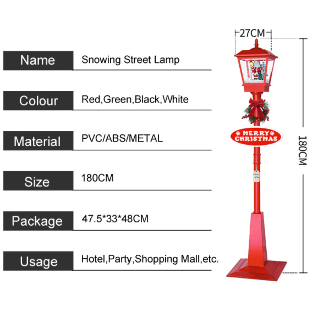 Christmas Lamp Post with Lantern & Snow Scene Luxury Casa