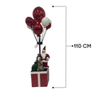 Santa Claus with Balloons on Gift Box Christmas Decoration Luxury Casa