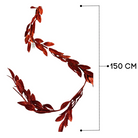 Christmas Red Glitter Leaf Garland Decoration Luxury Casa