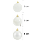 Christmas Baubles Ornaments Set – 24 pcs (6 cm, Glitter, Glossy & Matte Christmas Tree Decorations) Luxury Casa
