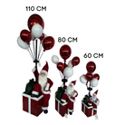 Santa Sitting on Gift Box with Balloons – Christmas Decoration Luxury Casa