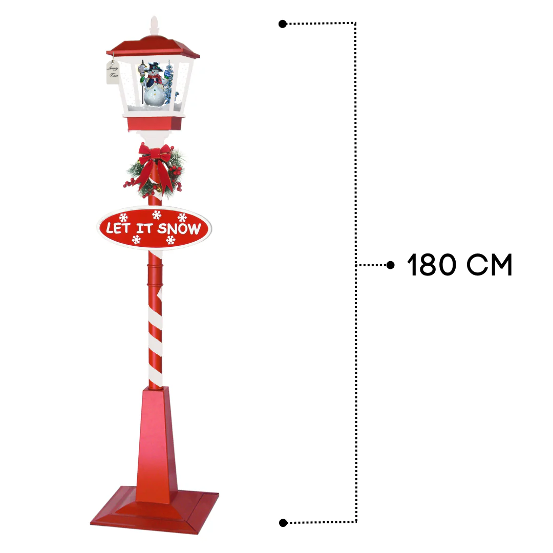 Christmas Lamp Post with Snowman Scene Luxury Casa