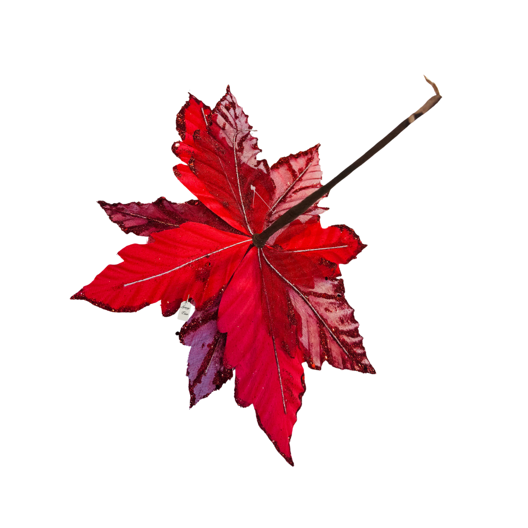 Glitter Poinsettia Flower Decoration Luxury Casa