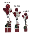 Santa Claus with Balloons on Gift Box Christmas Decoration Luxury Casa