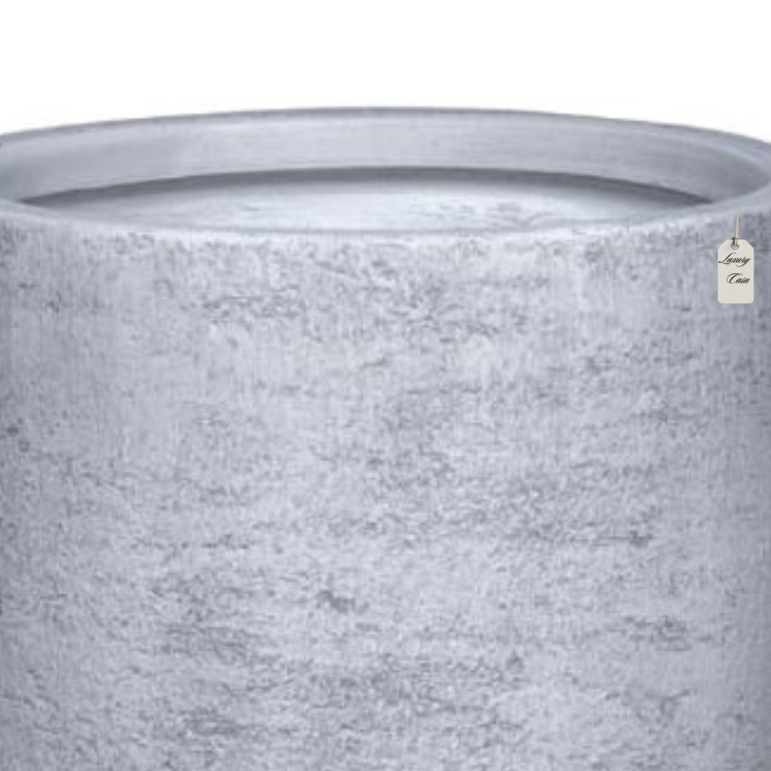 Stone Finish Round Planter – Modern Decorative Pot - Medium Luxury Casa