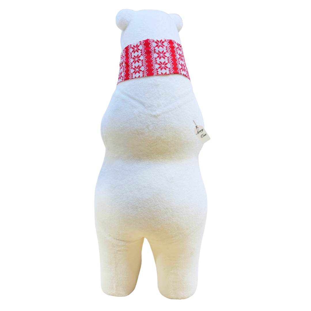Standing Polar Bear Decoration with Scarf Luxury Casa