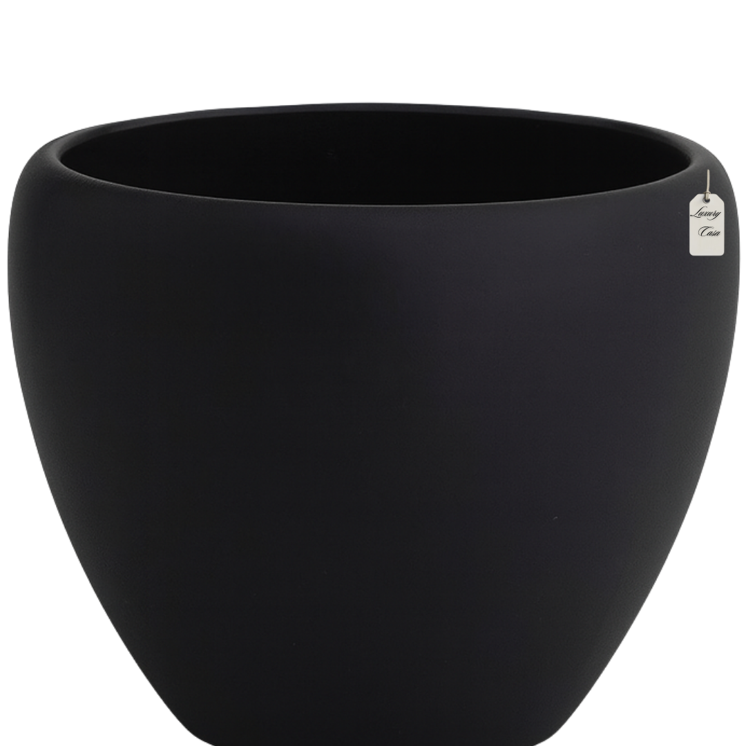 Matte Finish Round Planter – Modern Decorative Pot - Small Luxury Casa