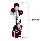 Santa Sitting on Gift Box with Balloons – Christmas Decoration Luxury Casa