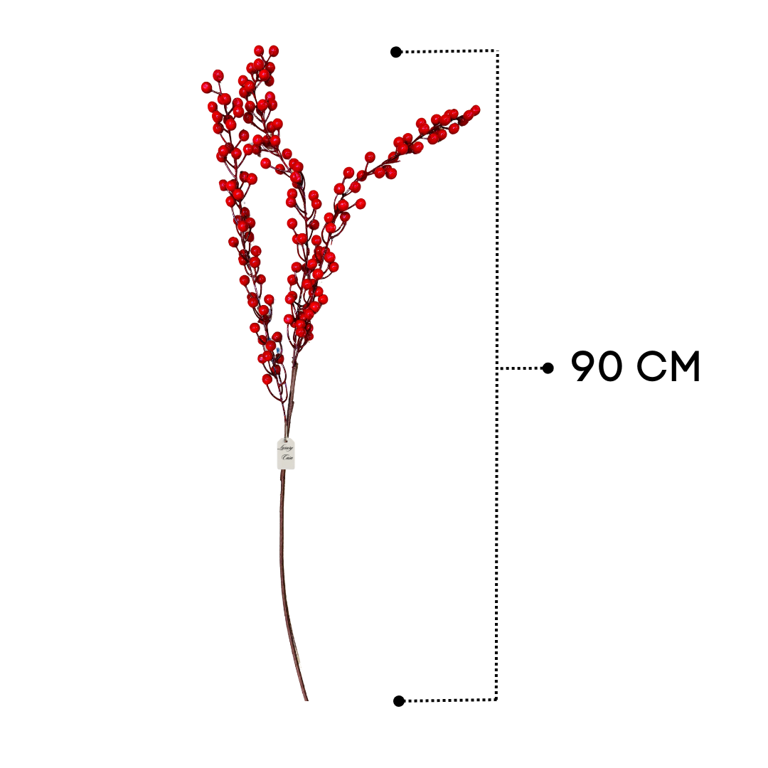 Red Berry Branch Stem Luxury Casa