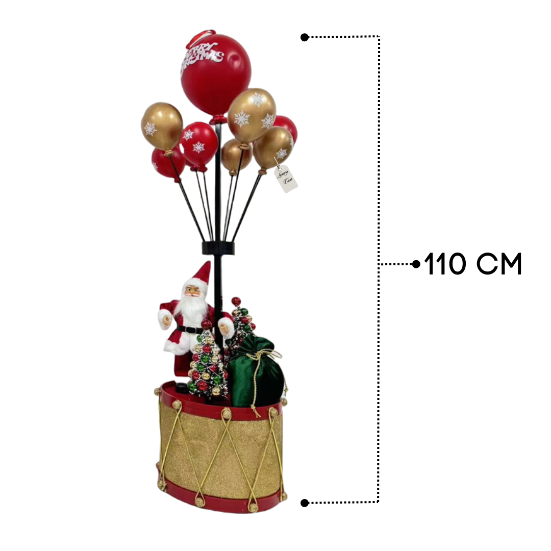 Santa Claus with Christmas Balloons on Drum Décoration Luxury Casa