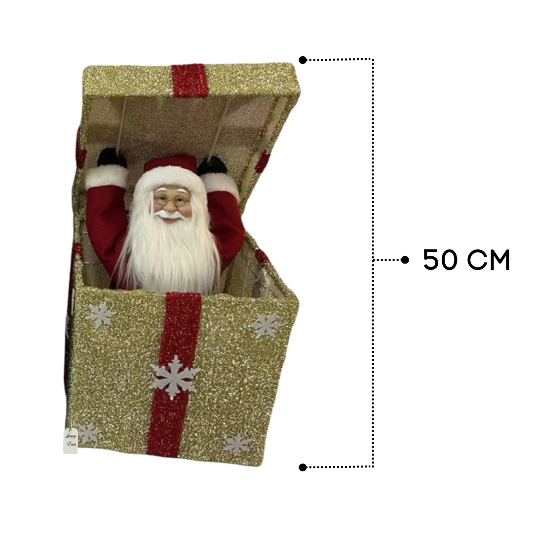 Santa Claus in Gift Box – Christmas Decoration (Set of 3 Colors) Luxury Casa