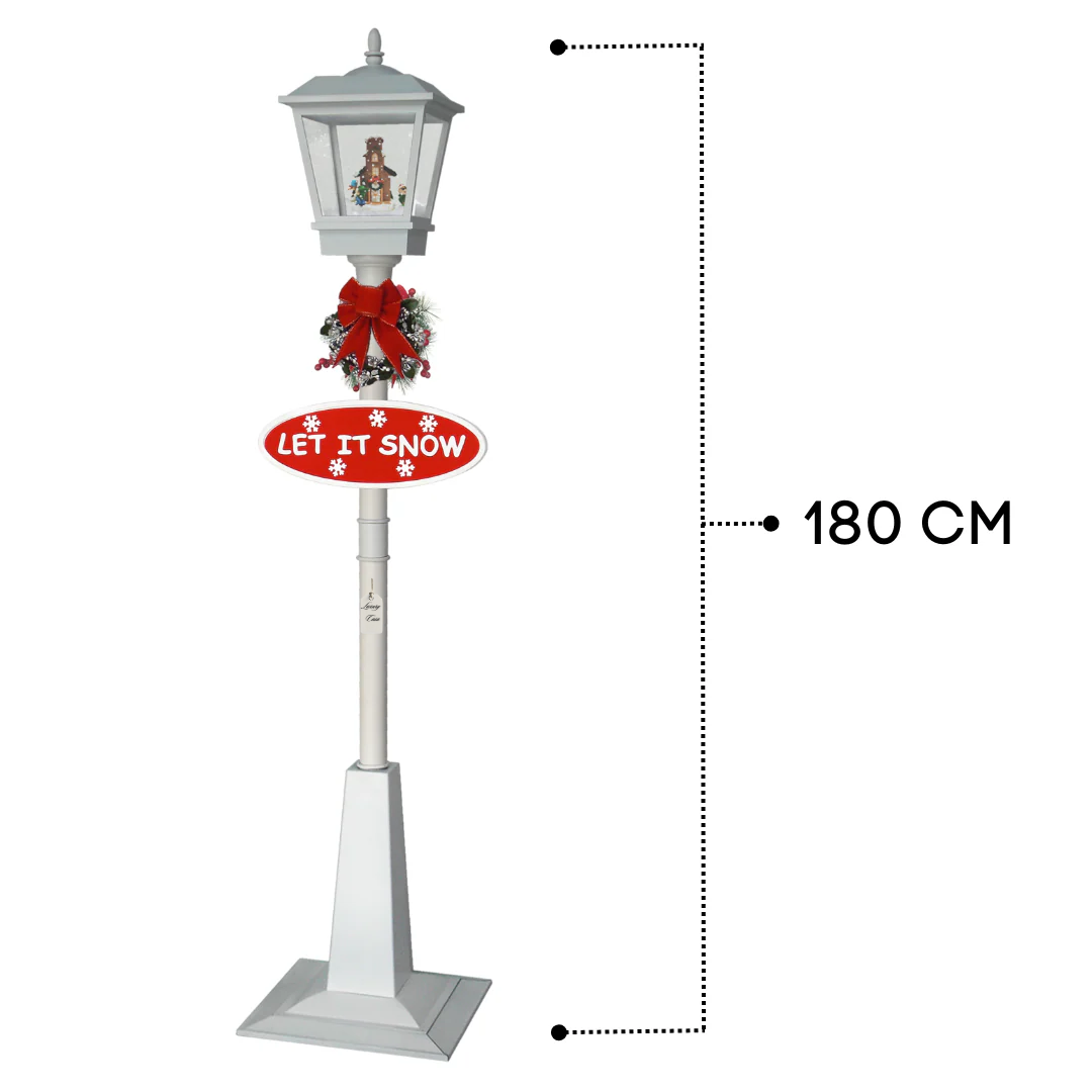Christmas Lamp Post with Bear Scene Luxury Casa
