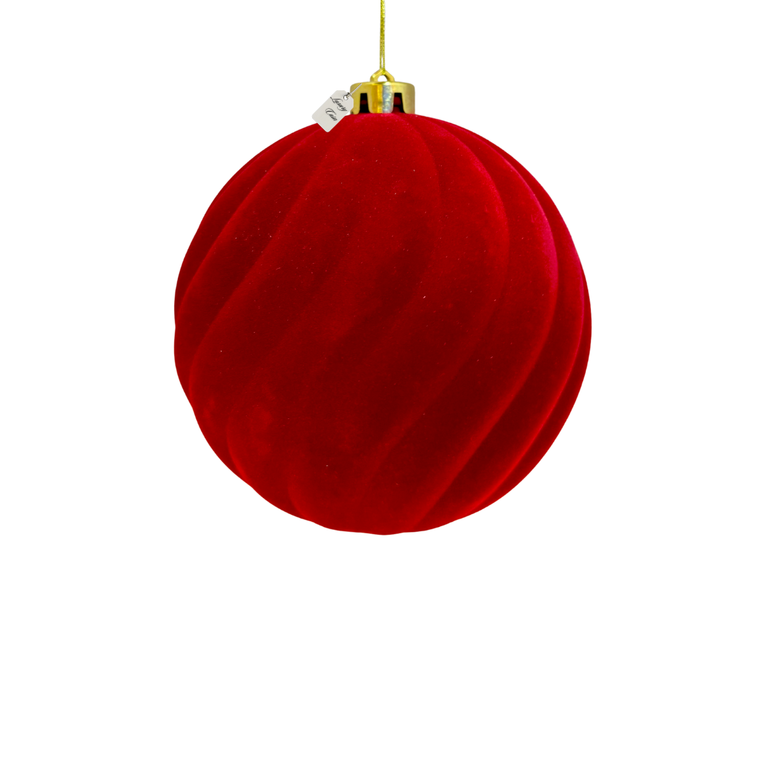 Red Velvet Christmas Baubles Luxury Casa