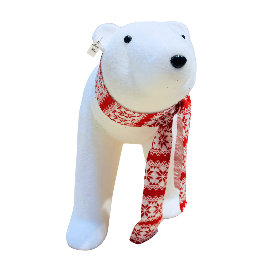 Polar Bear Decoration with Scarf Luxury Casa