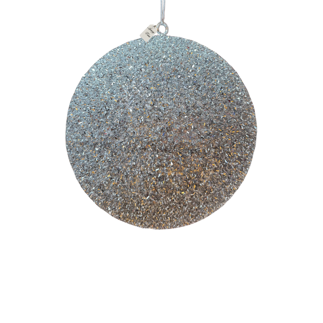 Silver Glitter Christmas Baubles Luxury Casa