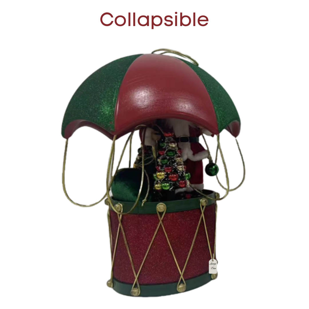 Santa Parachute with Drum Base – Collapsible Christmas Decoration Luxury Casa