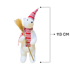 Bear Figurine with Hat, Scarf & Broom Luxury Casa