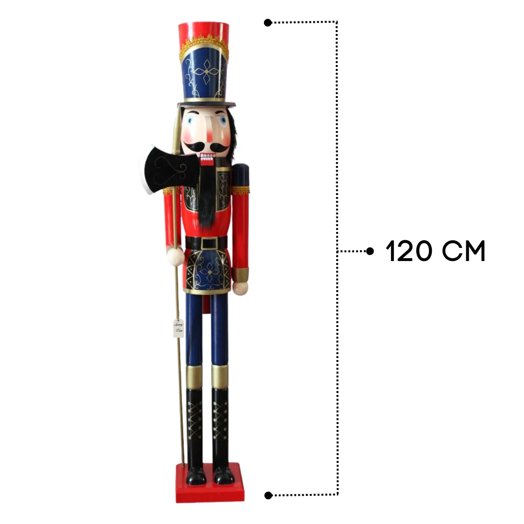 Classic Wooden Christmas Nutcracker Soldier – Red & Blue Luxury Casa