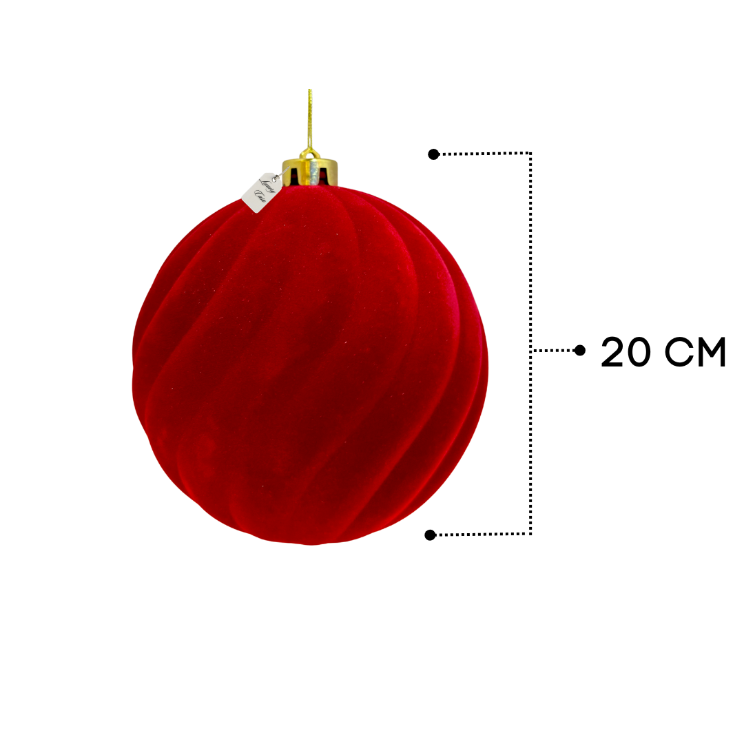 Red Velvet Christmas Baubles Luxury Casa
